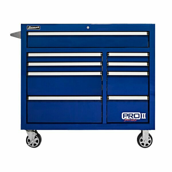 Homak Pro II 41'' Blue 9-Drawer Roller Cabinet BL04041092 571BL04041092